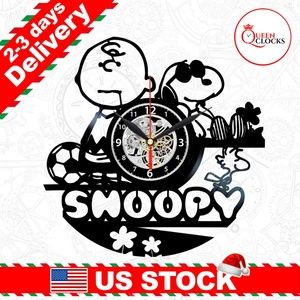 Snoopy Vinyl Clock Charlie Brown Wall Decor Gifts